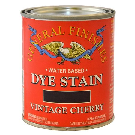 GENERAL FINISHES 1 Pt Vintage Cherry Dye Stain Water-Based Wood Stain DPV